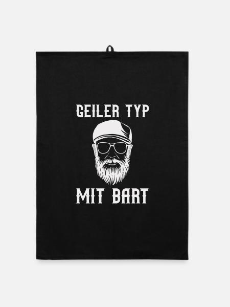 Geiler typ mit Bart - Organic Geschirrtuch - Schwarz - Vorne