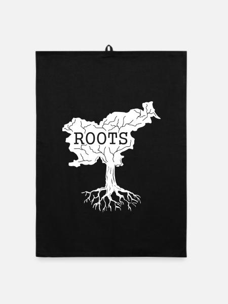 Slovenia Roots Slovene Slovenien Slovenier - Organic Geschirrtuch - Schwarz - Vorne