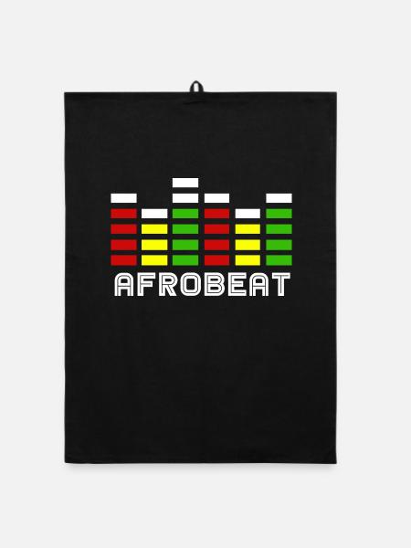 Rhythmischer Afro Beat Trommelkreis - Organic Geschirrtuch - Schwarz - Vorne