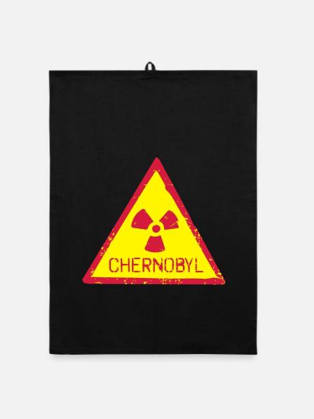TSCHERNOBYL RADIATION WARNING ICON - Organic Geschirrtuch - Schwarz - Vorne