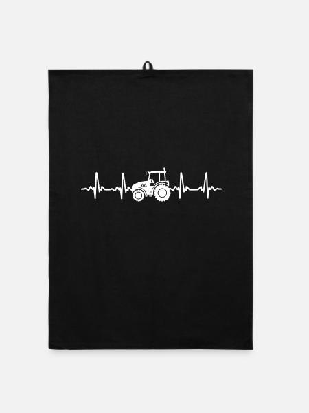 T-Shirt Traktor Heartbeat - Organic Geschirrtuch - Schwarz