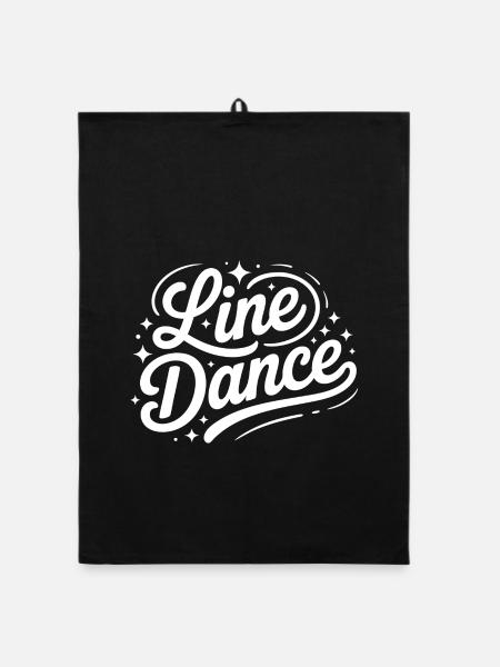 Line Dance mein Hobby - meine Passion - mein Ding - Organic Geschirrtuch - Schwarz - Vorne