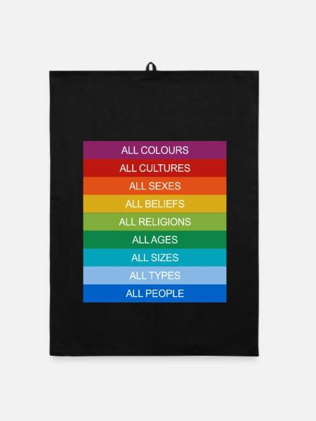 Tolerance Equality Inclusion Tolerance Pride Queer - Organic dish towel - black - Front