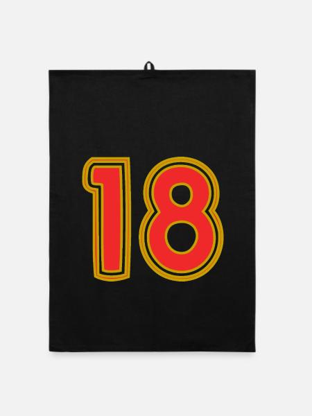 18. 18 JAHRE ALT. 18-JÄHRIGES JUBILÄUM. GEBURTSTAG 18 JAHRE. - Organic Geschirrtuch - Schwarz - Vorne