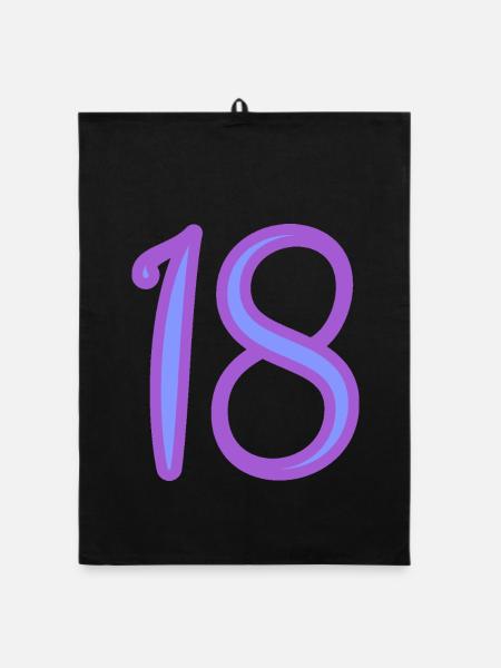 18. 18 JAHRE ALT. 18-JÄHRIGES JUBILÄUM. GEBURTSTAG 18 JAHRE. - Organic Geschirrtuch - Schwarz - Vorne