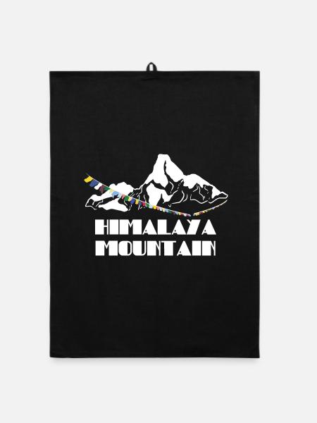 Wagemutiger Himalaya Trekkingpfad - Organic Geschirrtuch - Schwarz - Vorne