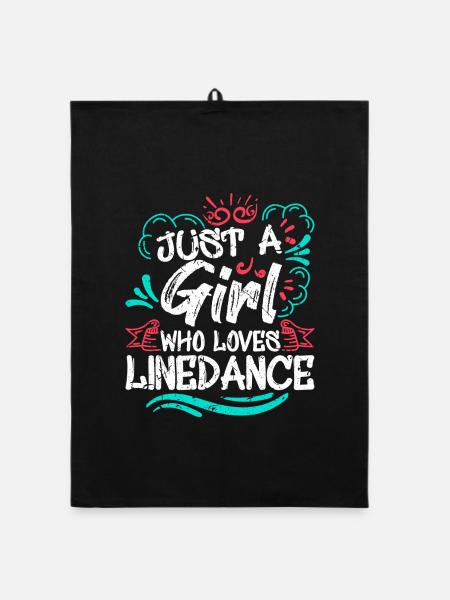 Linedance Geschenk - Organic Geschirrtuch - Schwarz - Vorne