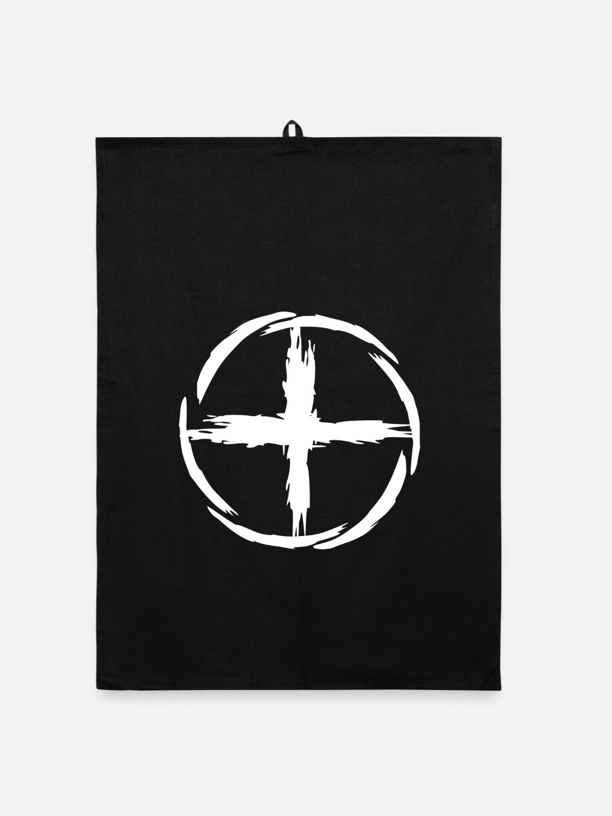 Erde Symbol - Organic Geschirrtuch - Schwarz - Vorne
