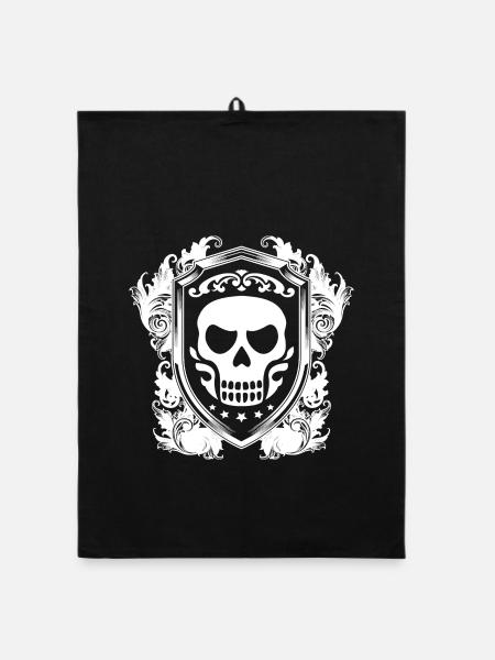 Totenkopf - Organic Geschirrtuch - Schwarz