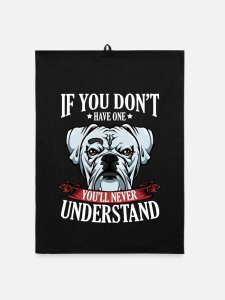 Cool Boxer Statement Spruch Hundehalter Geschenk - Organic Geschirrtuch - Schwarz - Vorne