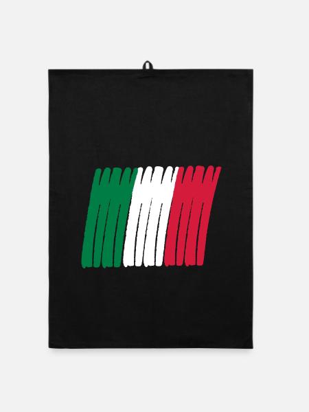 italia banner - Organic Geschirrtuch - Schwarz - Vorne