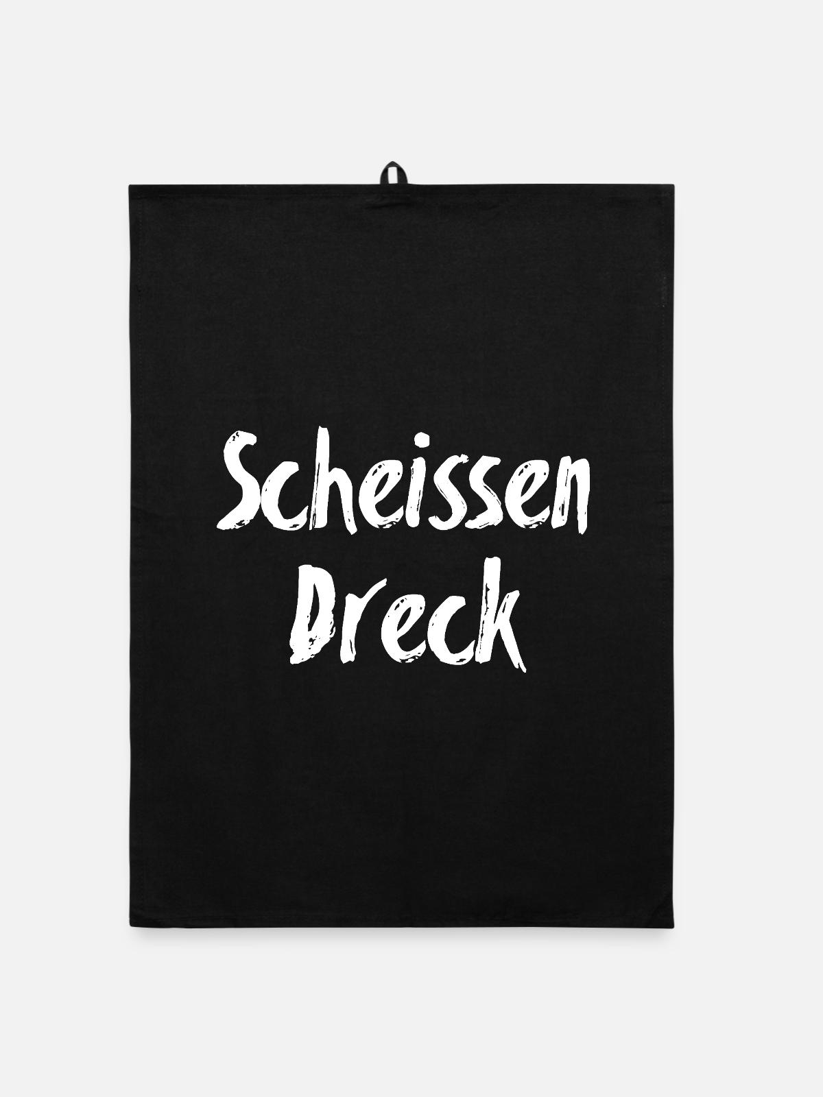 Scheissen Dreck Brush Script - Organic Geschirrtuch - Schwarz - Vorne