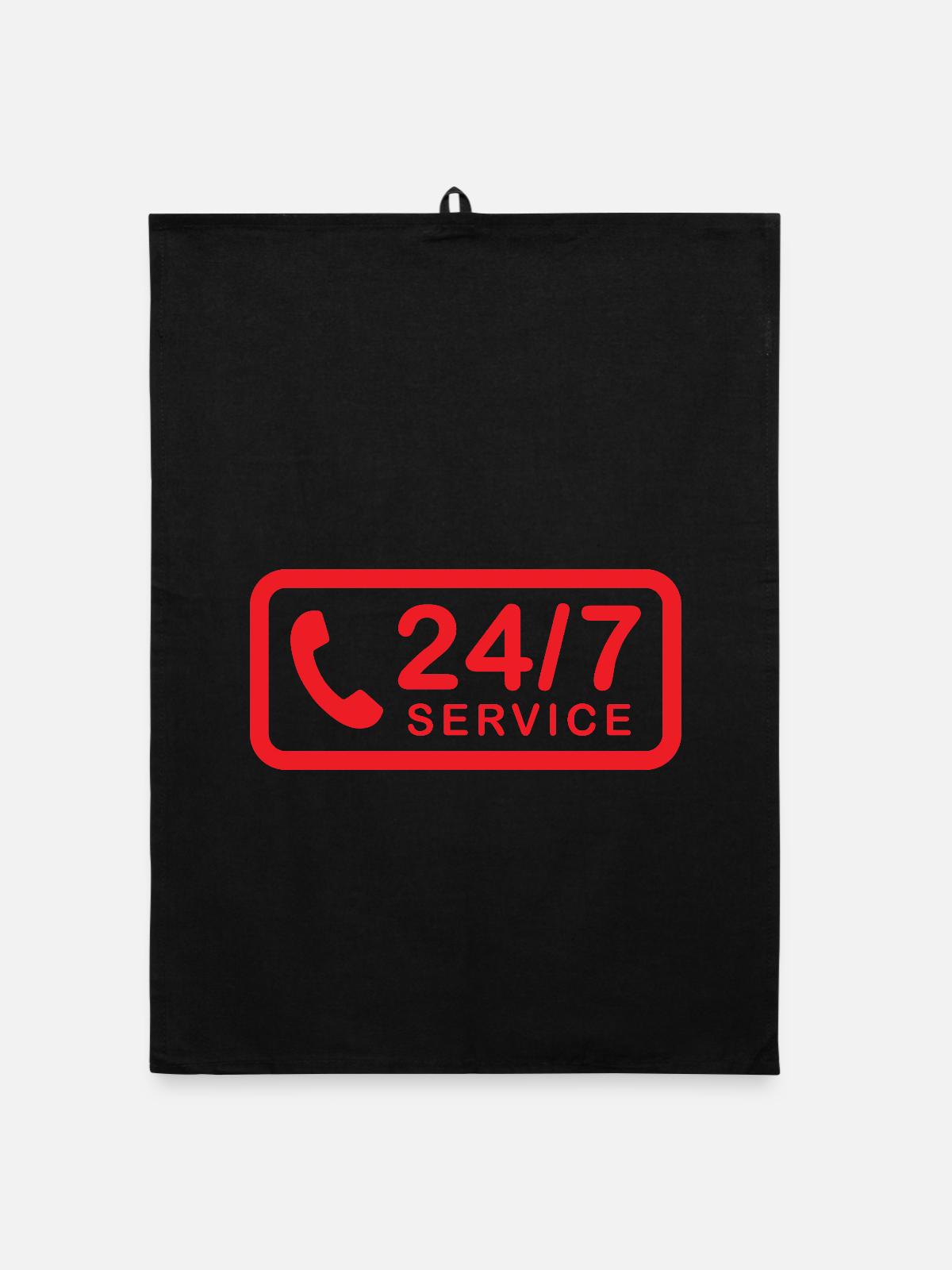 24/7 h Service - Organic Geschirrtuch - Schwarz - Vorne