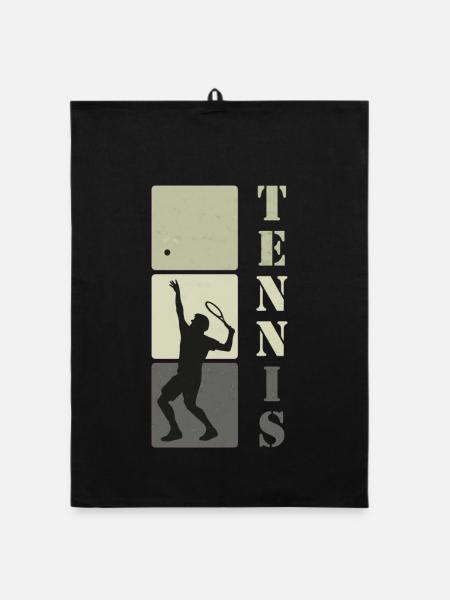 Tennis Tennisspieler Geschenk - Organic Geschirrtuch - Schwarz - Vorne