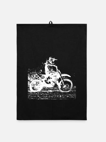 enduro weiss - Organic Geschirrtuch - Schwarz