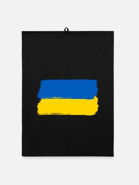 Ukraine Flagge - Organic Geschirrtuch - Schwarz - Vorne