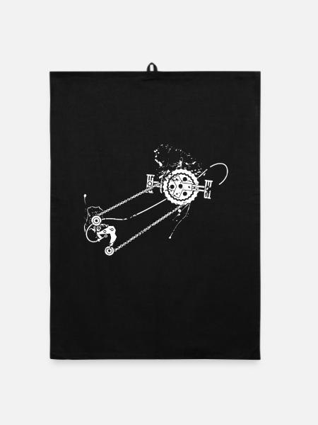 Mountainbiker Geschenkidee - Organic Geschirrtuch - Schwarz - Vorne