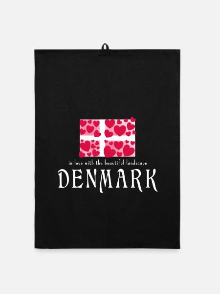 Denmark Dänemark Danmark - Organic Geschirrtuch - Schwarz
