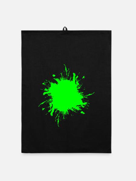 Fleck Farbe Gespritzt Schmutz schmutzig Grün - Organic Geschirrtuch - Schwarz - Vorne