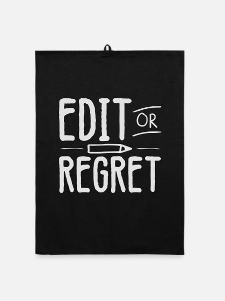 Edit Or Regret Grammar Polizei Englisch Lehrer - Organic Geschirrtuch - Schwarz - Vorne
