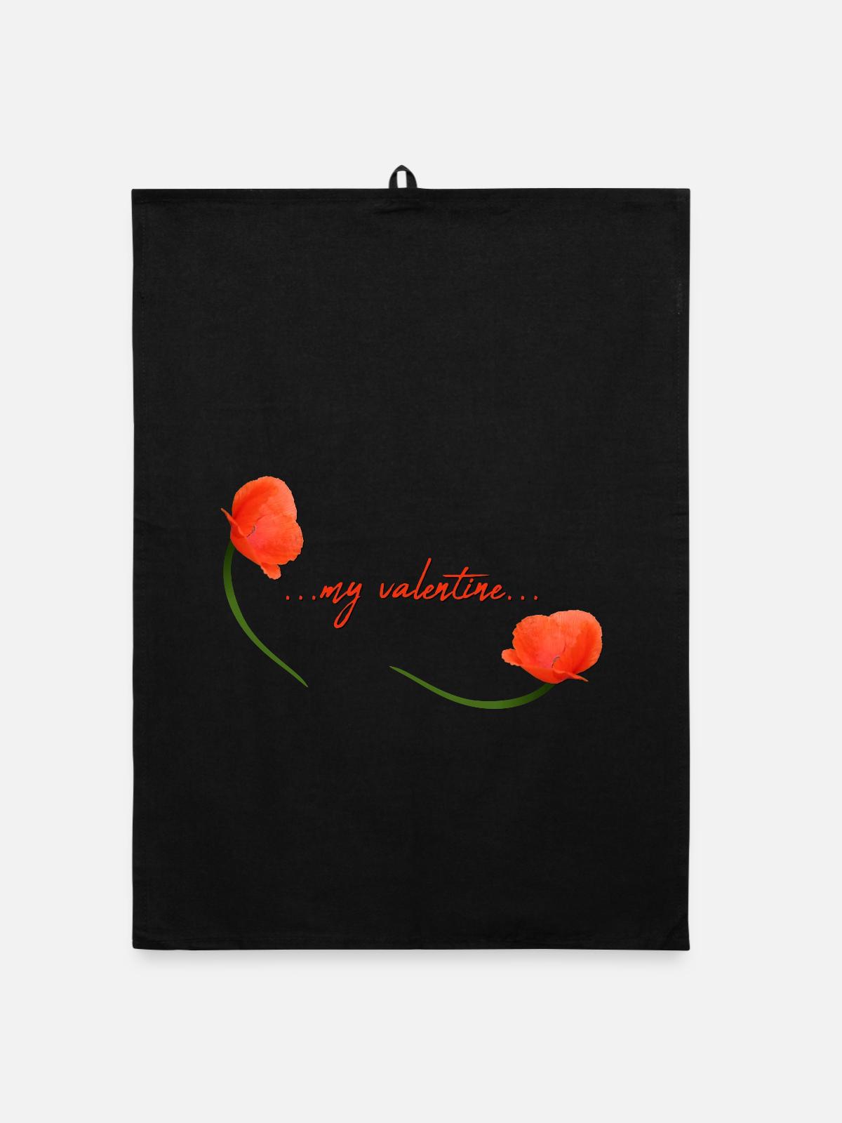 my valentine Valentin - Organic Geschirrtuch - Schwarz - Vorne