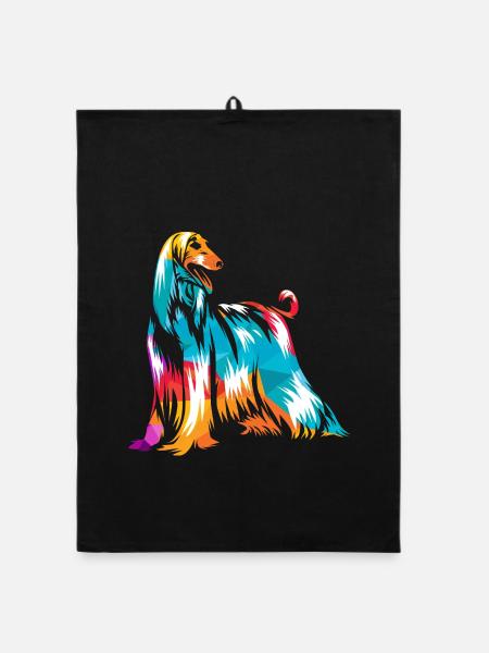 Geschmeidiger Windhund Rennsport - Organic Geschirrtuch - Schwarz - Vorne