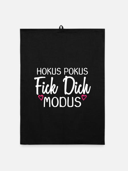 Hokus Pokus Fick dich Modus - Organic Geschirrtuch - Schwarz - Vorne