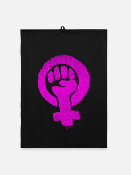 Feminist Emancipation Feminsm Feminism Equality - Organic dish towel - black - Front