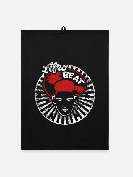 Pulsierender Afro Beat Rhythmus - Organic Geschirrtuch - Schwarz - Vorne