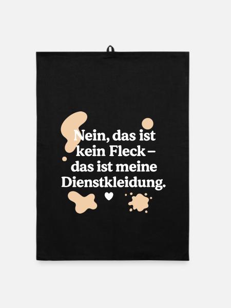 Das ist kein Fleck (weiß & beige) - Organic Geschirrtuch - Schwarz - Vorne