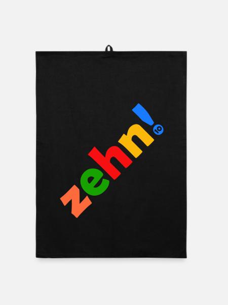 ZEHN 10 JAHRE 10. GEBURTSTAG - Organic Geschirrtuch - Schwarz - Vorne