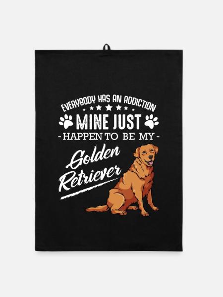 Mine Just Be My Golden Retriever - Organic Geschirrtuch - Schwarz - Vorne