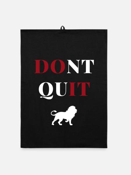 dont quit lion heart - Organic Geschirrtuch - Schwarz - Vorne