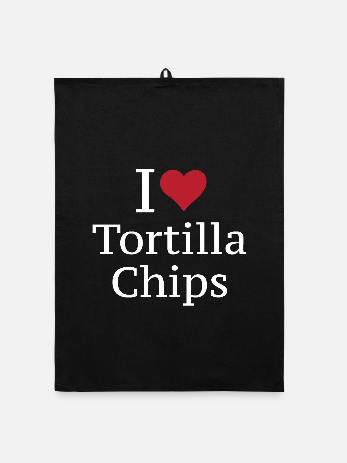 Knuspriger Tortilla Salsaparty - Organic Geschirrtuch - Schwarz - Vorne