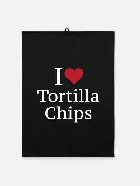 Knuspriger Tortilla Salsaparty - Organic Geschirrtuch - Schwarz - Vorne
