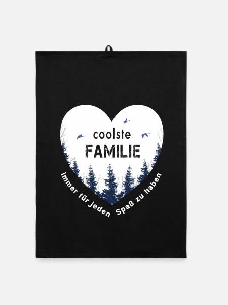coolste Familie - Organic Geschirrtuch - Schwarz - Vorne