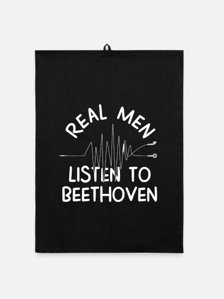Beethoven - Organic dish towel - black - Front