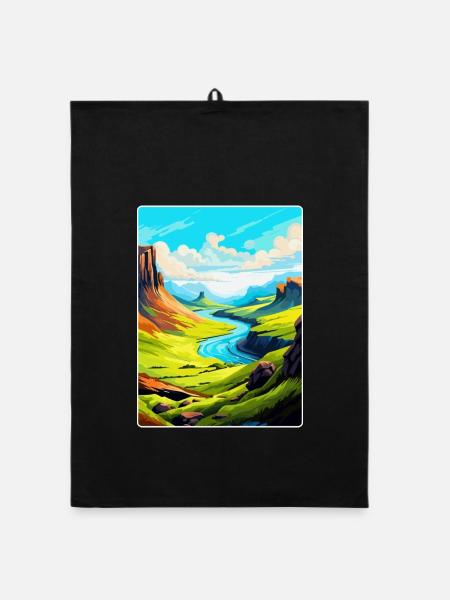 Isle Of Skye Schottland UK Vintage Reiseposter WPA - Organic Geschirrtuch - Schwarz - Vorne