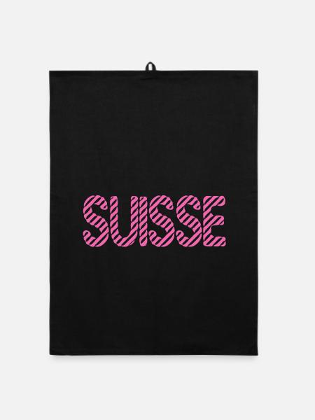 SCHWEIZ. LAND. GENF. HUMOR. FLAGGE. GENF - Organic Geschirrtuch - Schwarz - Vorne