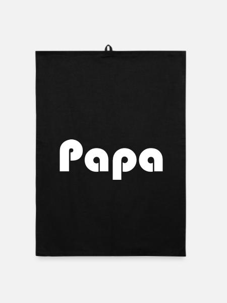 PAPA. VATERTAG. ALLES GUTE ZUM GEBURTSTAG, PAPA. ALLES GUTE ZUM GEBURTSTAG - Organic Geschirrtuch - Schwarz - Vorne