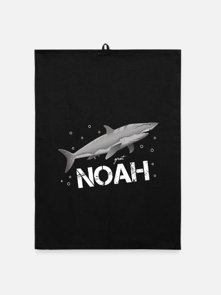 Noah Geburtstag Noah - Organic Geschirrtuch - Schwarz - Vorne