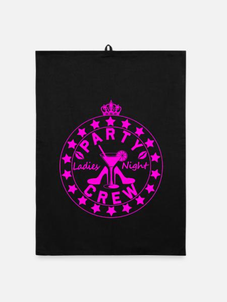 Ladies Night Party Crew Logo - Organic dish towel - black - Front