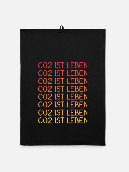 CO2 ist Leben - Organic Geschirrtuch - Schwarz - Vorne