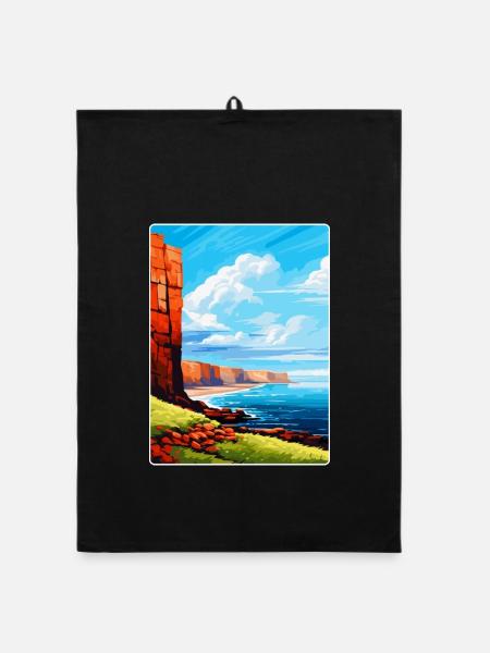 Isle Of Hoy Schottland UK Vintage Reiseposter WPA - Organic Geschirrtuch - Schwarz - Vorne