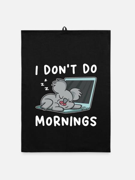 Koala Morgenmuffel Faulpelz Koalabär Langschläfer - Organic Geschirrtuch - Schwarz - Vorne