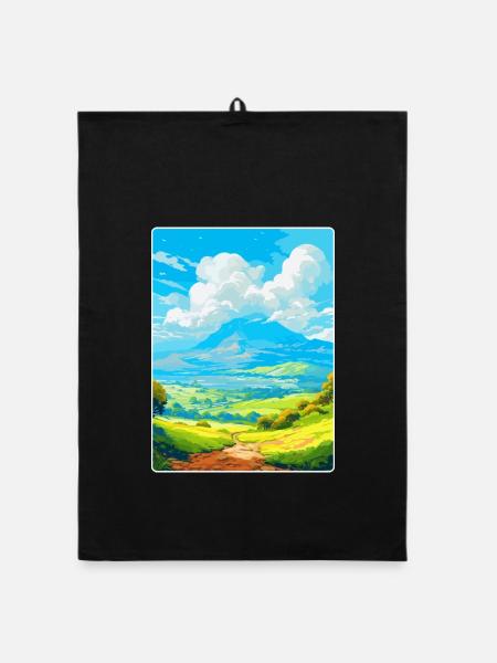 Mount Taygetos Griechenland Vintage Reiseposter WPA - Organic Geschirrtuch - Schwarz - Vorne