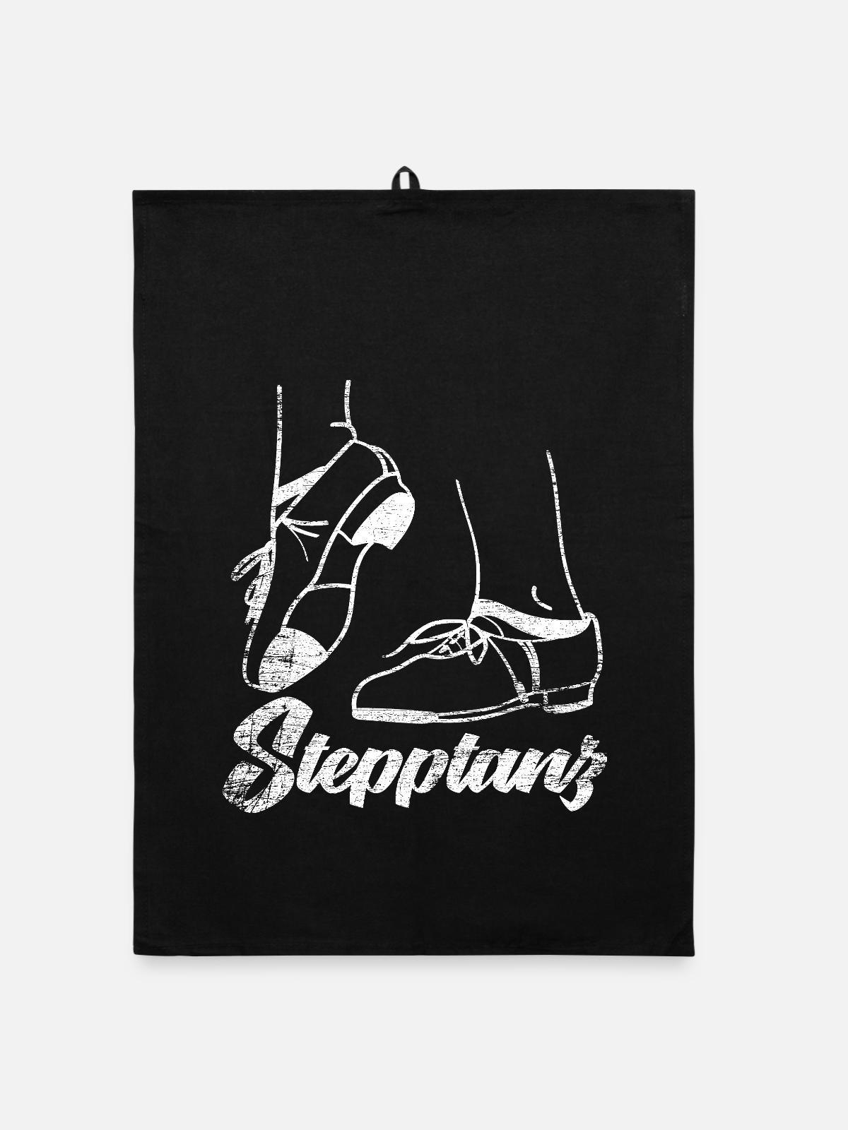 Federleichter Stepptanz Steppschuhe - Organic Geschirrtuch - Schwarz - Vorne