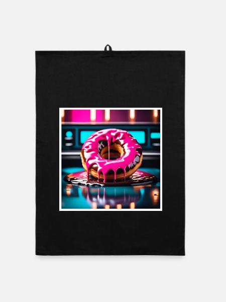 Donut 2 - Organic Geschirrtuch - Schwarz