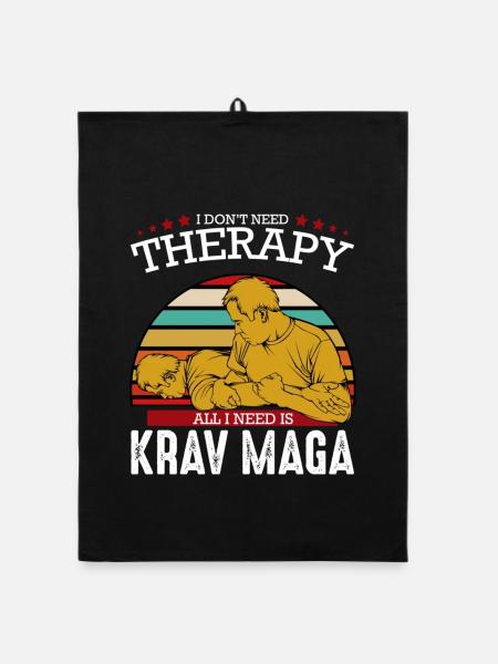Krav Maga - Organic Geschirrtuch - Schwarz - Vorne
