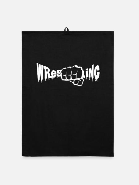 Wrestling - Organic Geschirrtuch - Schwarz - Vorne